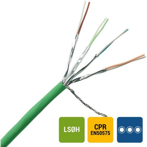 3M VOLITION Cable data cuivre S/FTP CAT7 4P LSOH Cca-s1a-d1-a1 Vert ACOME