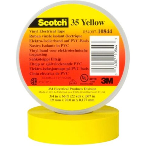 Abrasifs Ruban isolant Scotch 35 jaune 19mm x 20m 3M