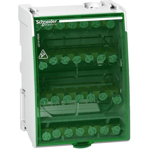 Acces. coffrets menager Bloc répartiteur 4P 100A 4x7 raccord. Schneider Distribution