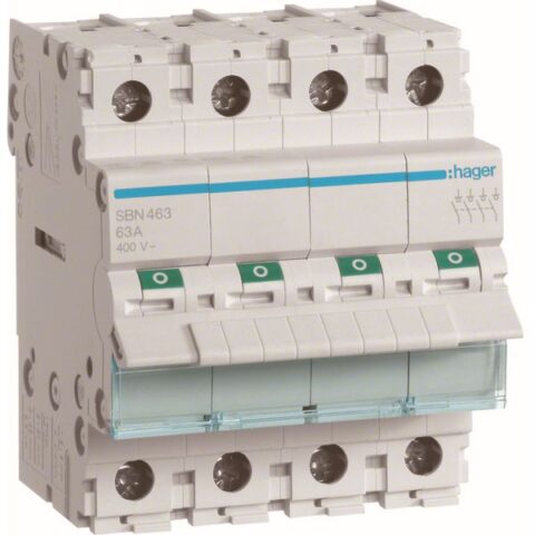 Appareillage modulaires Interrupteur modulaire 4 pôles 63A HAGER