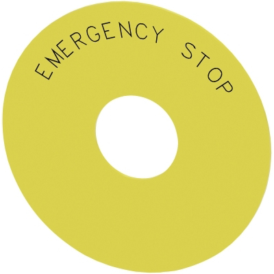 Boutons-poussoirs + accessoir. Étiquette EMERGENCY STOP Ø75mm SIEMENS