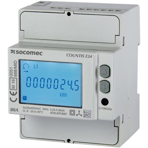 Compteurs kwh COUNTIS E27 3PH 80A 2T Pulse Ethernet SOCOMEC