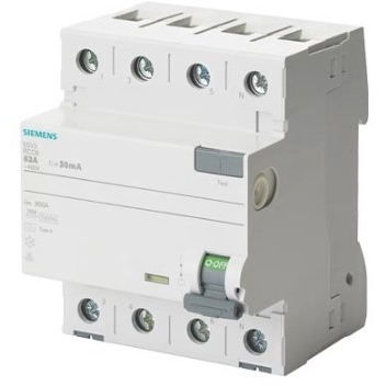 Disj.diff.4p/40a 30&300ma INTERR.DIFF.A 63A 3+N 300MA 400V 4UM I2T SIEMENS