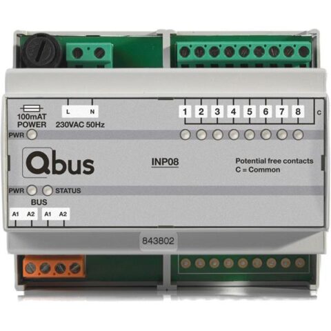 Domotica Module d'entrée DIN RAIL (8x externe - 0 Qbus