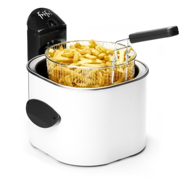 Friteuse ronde 1 kg -3 L-3200W - blanc