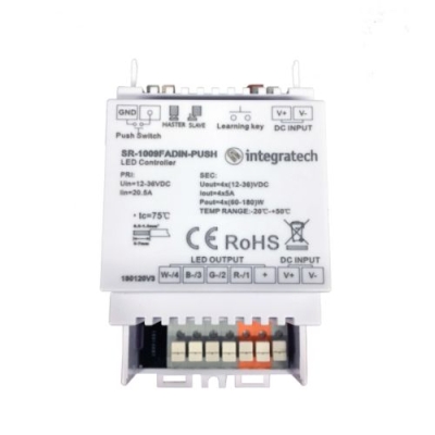 Gestion d'éclairage LED Récepteur RF + push 12-36VDC PWM 4x5A INTEGRATECH