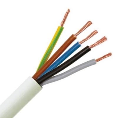 H05VV-F = VTMB LISSE VTMB CABLE LISSE PVC BLANC 5G0