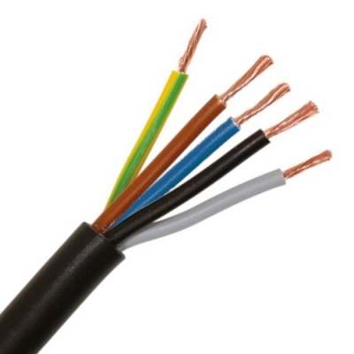 H05VV-F = VTMB LISSE VTMB CABLE LISSE PVC NOIR 5G0