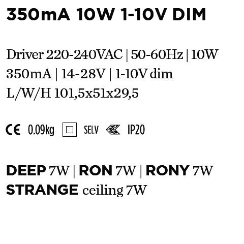 LED allimentations Power Supply 350mA 10W 220-240VAC WEVER & DUCRE