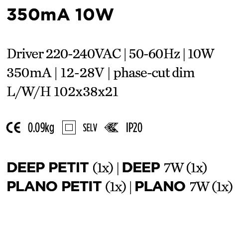 LED allimentations Power Supply TCI 350mA 10W WEVER & DUCRE