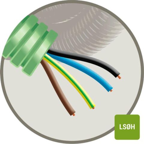 LSOH TUBE + LSOH CABLES DIV. GREEN FLEX 16 + H07Z1-U 4G1