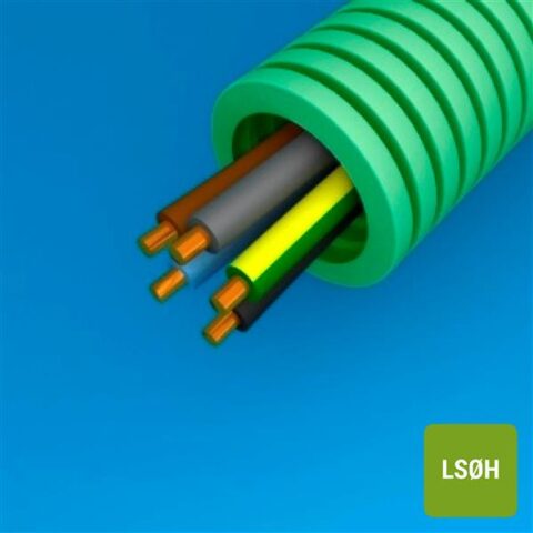 LSOH TUBE + LSOH CABLES DIV. PREFLEX 25 LS0H + H07Z1-U 5G4MM² PREFLEX SAFE