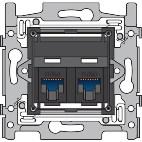 Matériel à encastrer SUPPORT 2XRJ45 UTP CAT6 NIKO