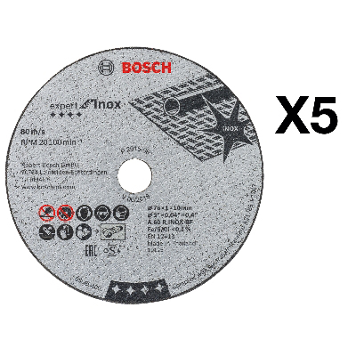 Outillage electr.+ accessoires 5 disques à tronçonner Expert for Inox Bosch Professional
