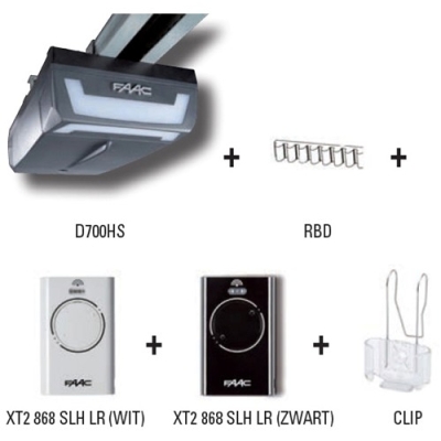 Ouvre porte gar.+ouvre-portail KIT FAAC D700HS/RBD300 XT FAAC