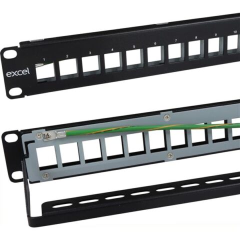 Panneaux de brassage en cuivre ML 12-PORT KEYSTONE PATCH PANEL BLACK Excel Networking Solutions