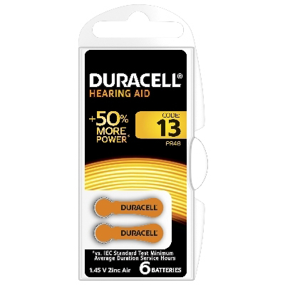 Piles DURACELL SPECIALTY HEARING AID 13 (x6) DURACELL