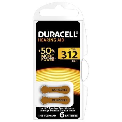 Piles DURACELL SPECIALTY HEARING AID 312 (x6) DURACELL