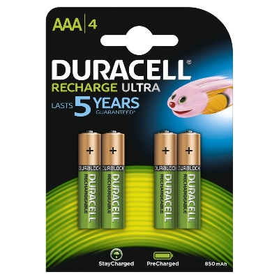 Piles rechargeables DURACELL RECHARGE ULTRA AAA (x4) DURACELL