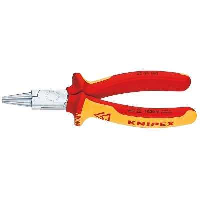 Pinces + accessoires Pince à becs ronds et courts VDE 160mm KNIPEX