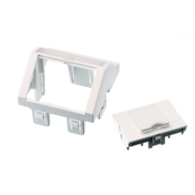 Prisse RJ45 ANGLED 45X45 MOD WH 1SNAP-IN LM Aginode Belgiym