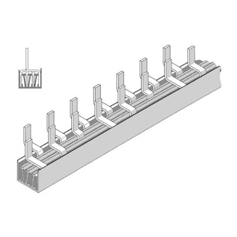 Rails din & profiles+accessoi. Rail Unibis 2Ph / 55x2P (1M) 10mm² Vynckier (ABB)