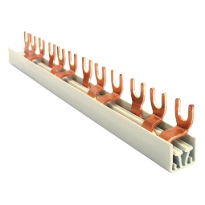 Rails din & profiles+accessoi. VYN Rail F 3P/57x1P ou 28x2P (1M) 10mm² Vynckier (ABB)