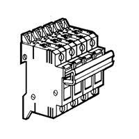 Socles fusibles & fus.cout. Socles monobloc 3p+n LEGRAND