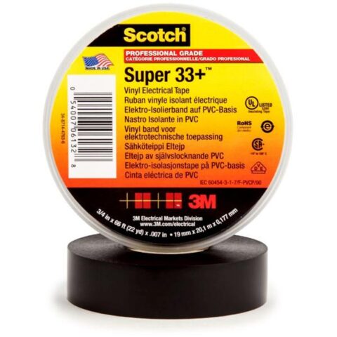 Tape pvc 33+ RUBAN PVC 25MMX33M SCOTCH NOIR 3M