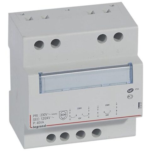 Transfos Transfo sec. 12/24V - 40VA 5 modules LEGRAND