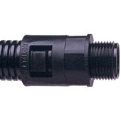 Tubes metal flexibles Raccord droit M20 noir ADAPTAFLEX