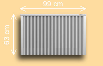 Radiateur électrique à inertie SD300 3kW 63x99x13 +Récep. 707 intégré ELKATHERM