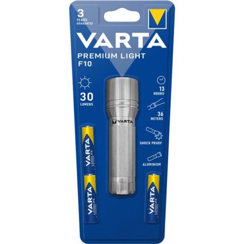 Lampes de poche Torche Premium Light F10 + 3x AAA VARTA