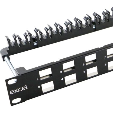 Prisse RJ45 UNLOADED 24 PORT BLACK ANGLED KEYSTONE Excel Networking