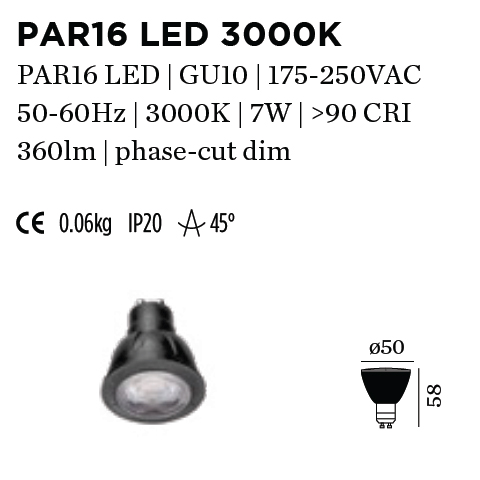 LED lampes retrofit LAMP PAR16 LED 3000K B WEVER & DUCRE