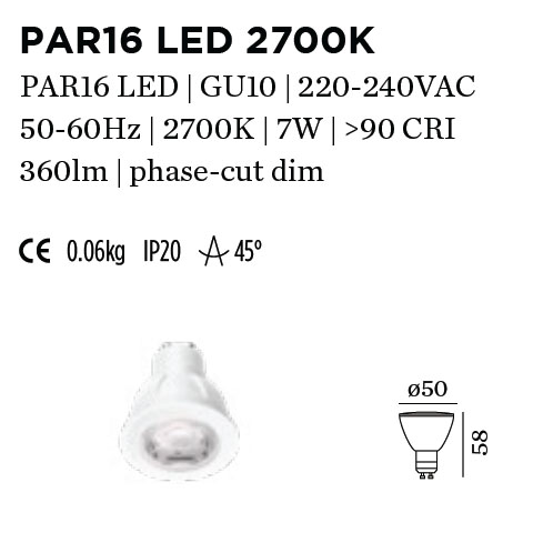 LED lampes retrofit LAMP PAR16 LED DIM WEVER & DUCRE