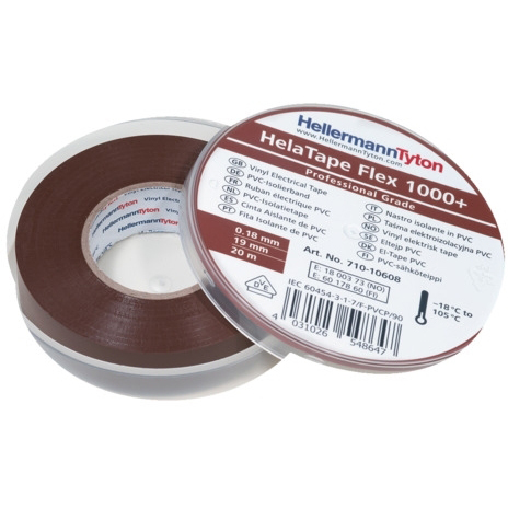 Tapes speciaux HTAPE-FLEX1000+ C 19x20-PVC-BN Hellermann Tyton