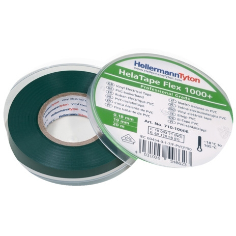 Tapes speciaux HTAPE-FLEX1000+ C 19x20-PVC-GN Hellermann Tyton