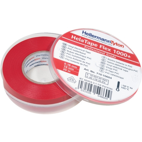 Tapes speciaux HTAPE-FLEX1000+ C 19x20-PVC-RD Hellermann Tyton