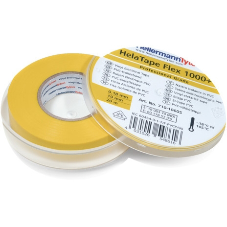 Tapes speciaux HTAPE-FLEX1000+ C 19x20-PVC-YE Hellermann Tyton