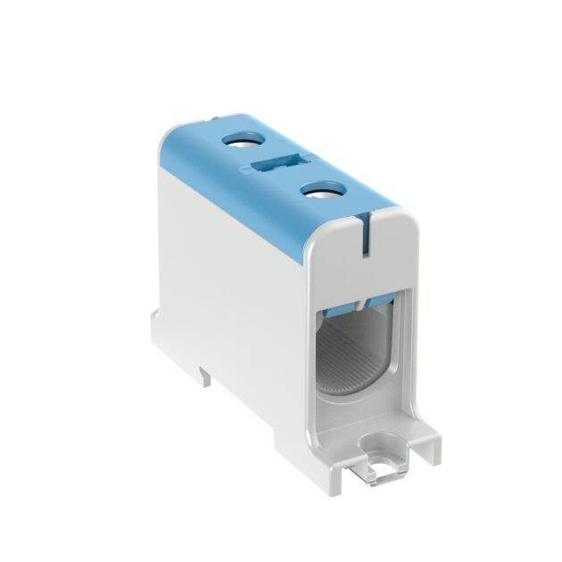 Bloc puiss. 150 mm² bleu compact pour rail DIN