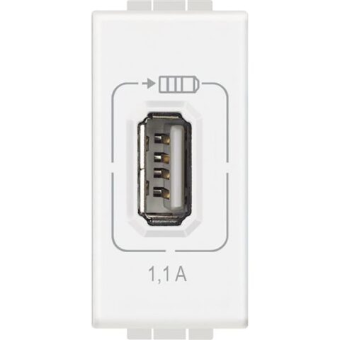 BTicino Living Light LL alim. USB 1.1A 1 mod blanc BTICINO