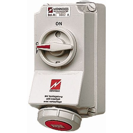 Cee - form DUO PRISE MURALE 16A5P6H400V ROUGE IP67 MENNEKES