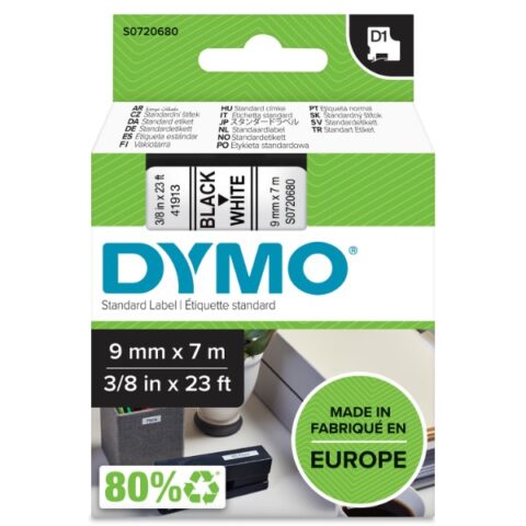 Repèrage ruban Tape D1 9mm noir/blanc DYMO