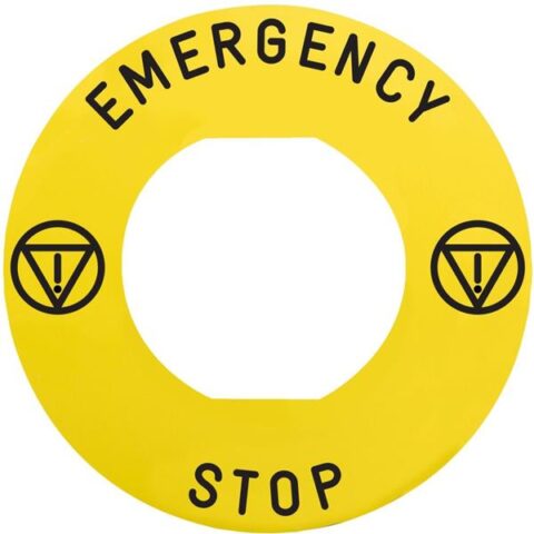 N/A Légende Ø60mm - EMERGENCY STOP - jaune Schneider Automation